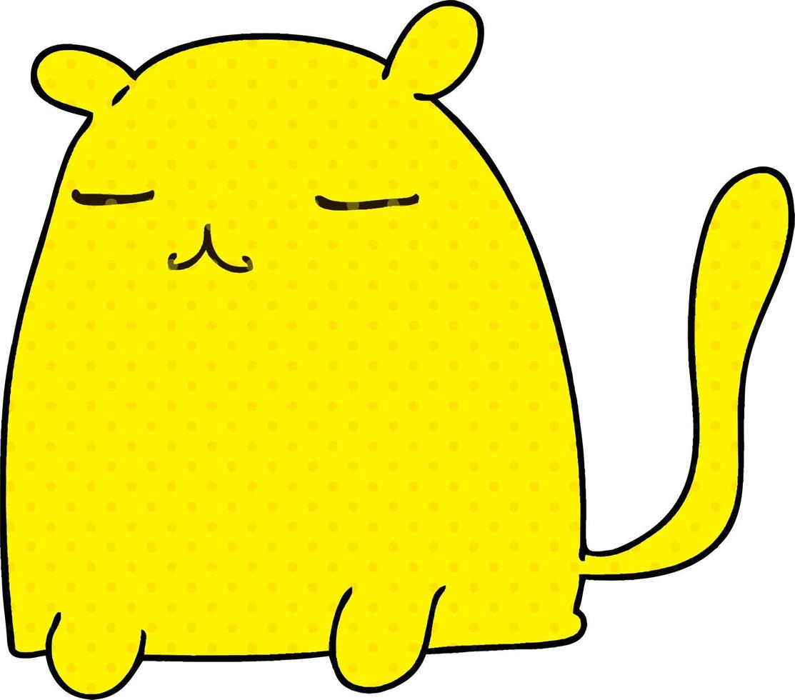 peculiar gato de dibujos animados al estilo de un cómic vector