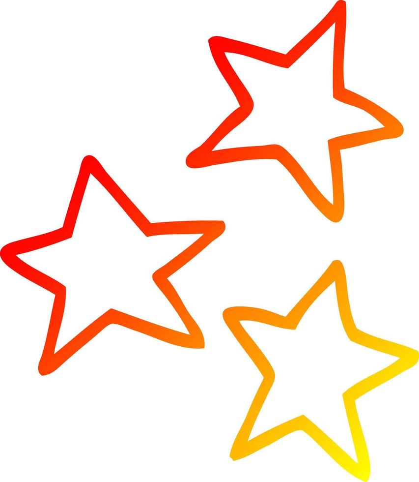 warm gradient line drawing cartoon stars vector