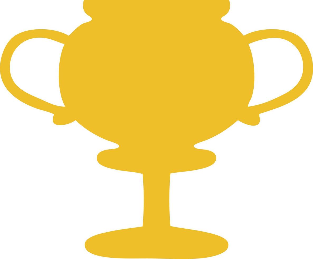 flat color retro cartoon gold trophy vector