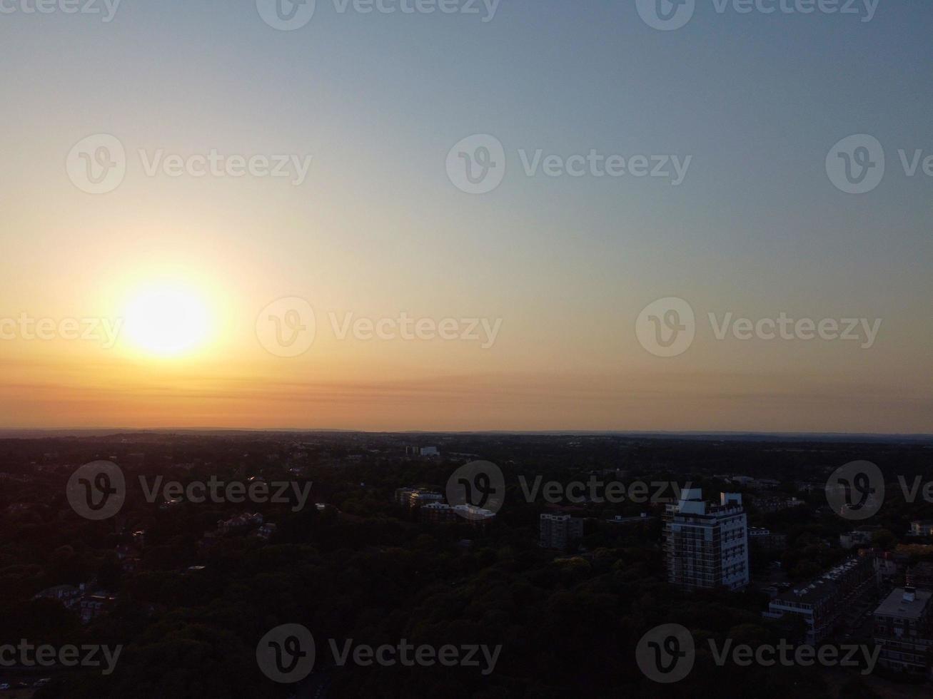 Aerial View and High Angle footage of Best Sandy Beach and  Bournemouth City of England UK, photo