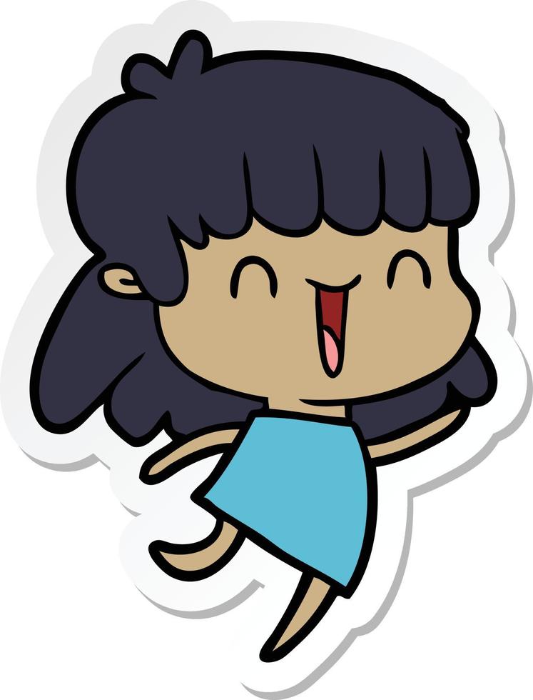 sticker of a cartoon woman vector