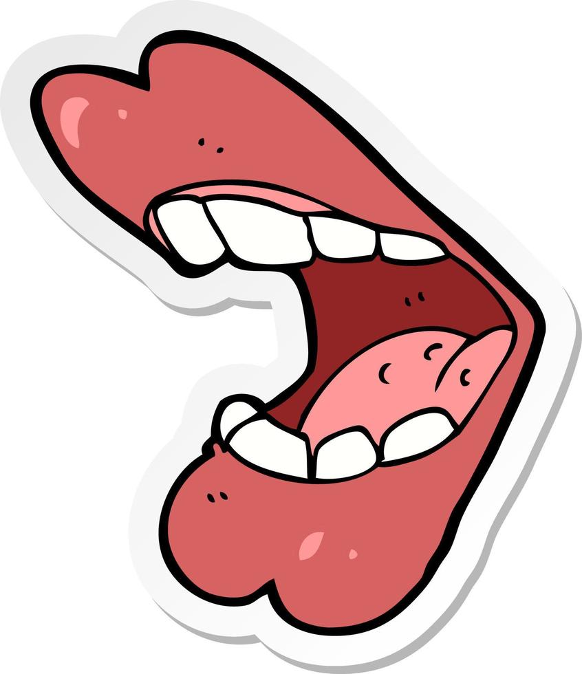 sticker of a cartoon mouth vector