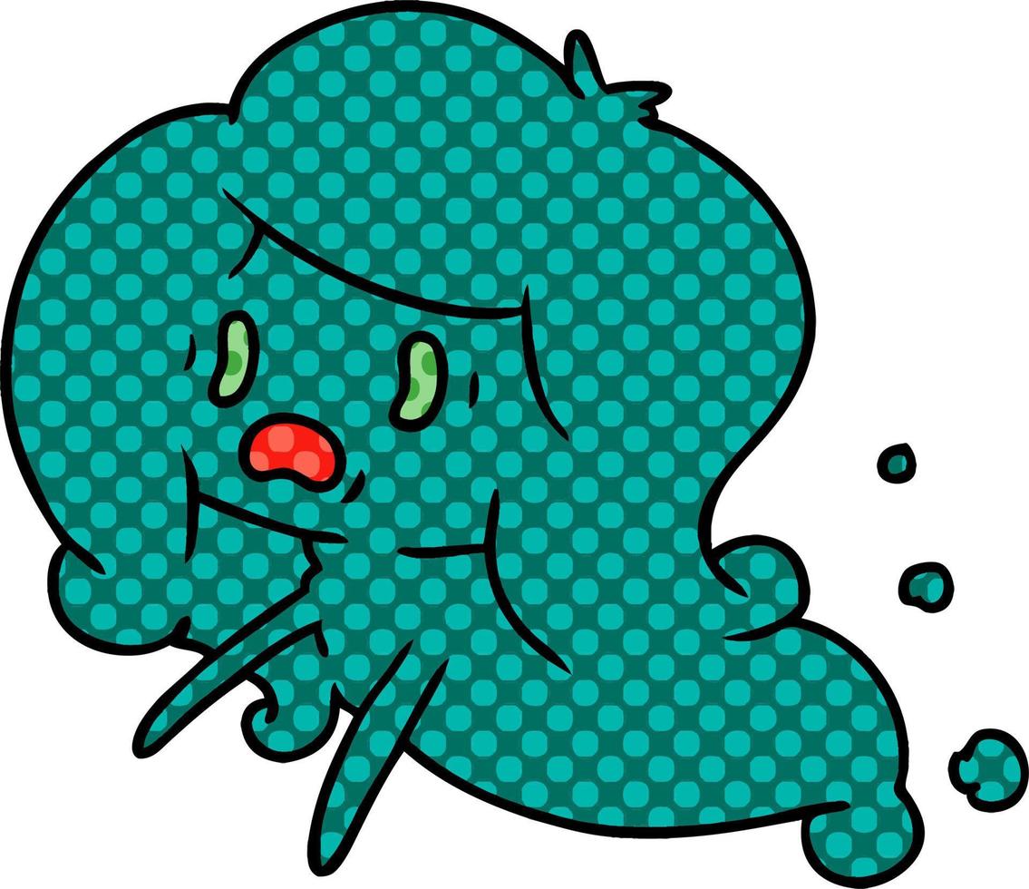 cartoon of kawaii scary ghost vector