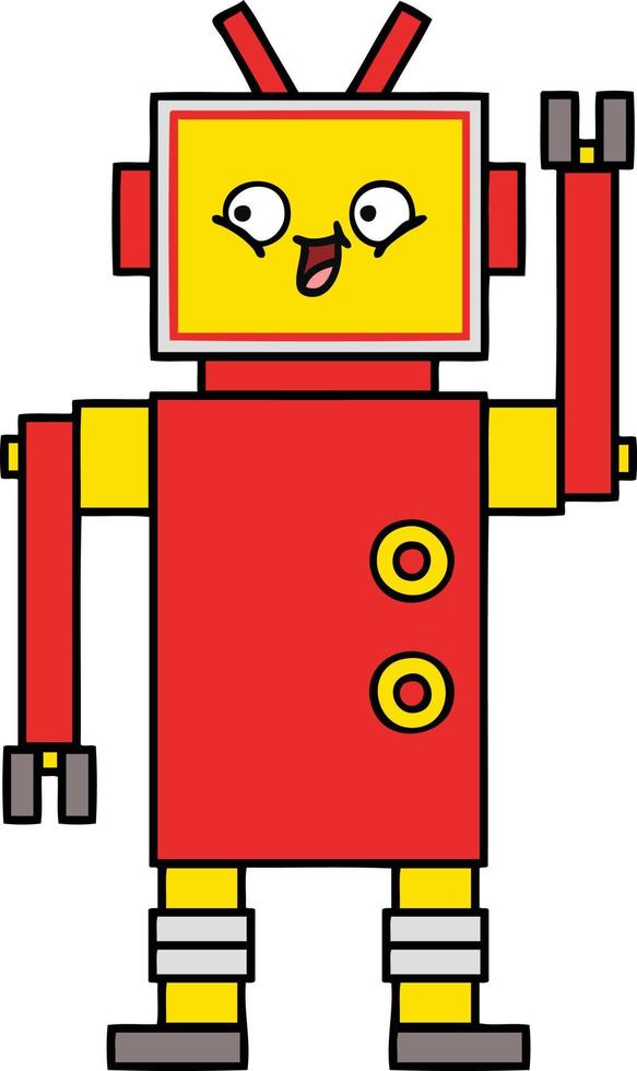 lindo robot de dibujos animados vector