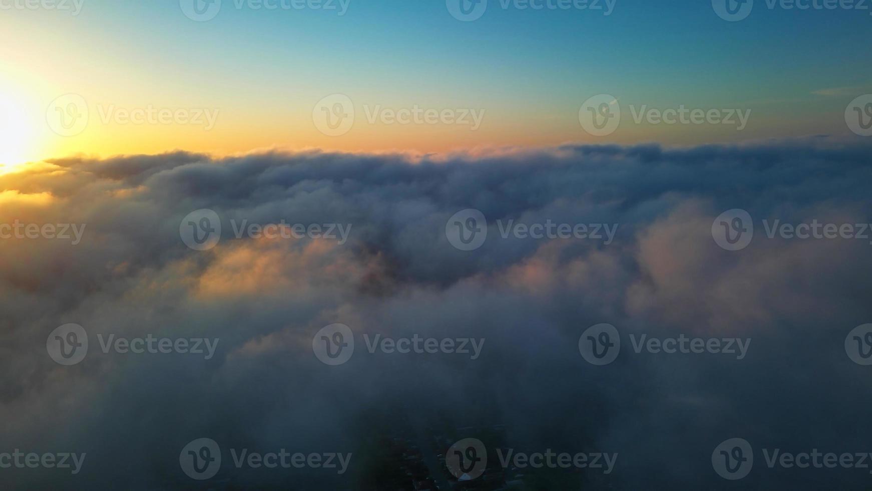 Dramatic Sky and Moving Clouds over Luton Town of England. British City photo