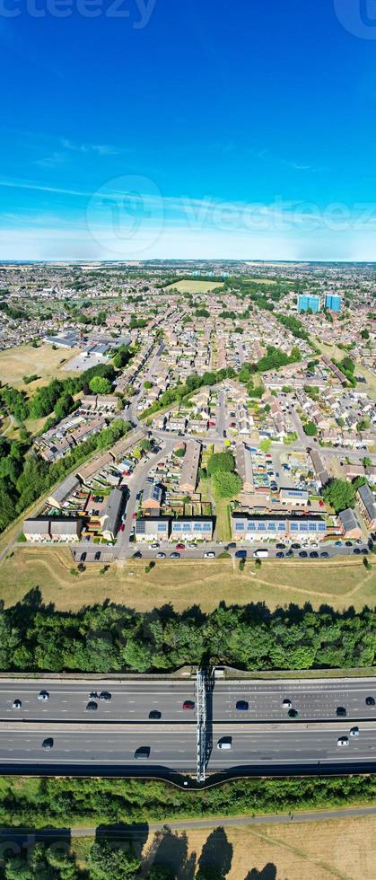 High Angle Footage and Panoramic Aerial Landscape Cityscape View of England Great Britain photo
