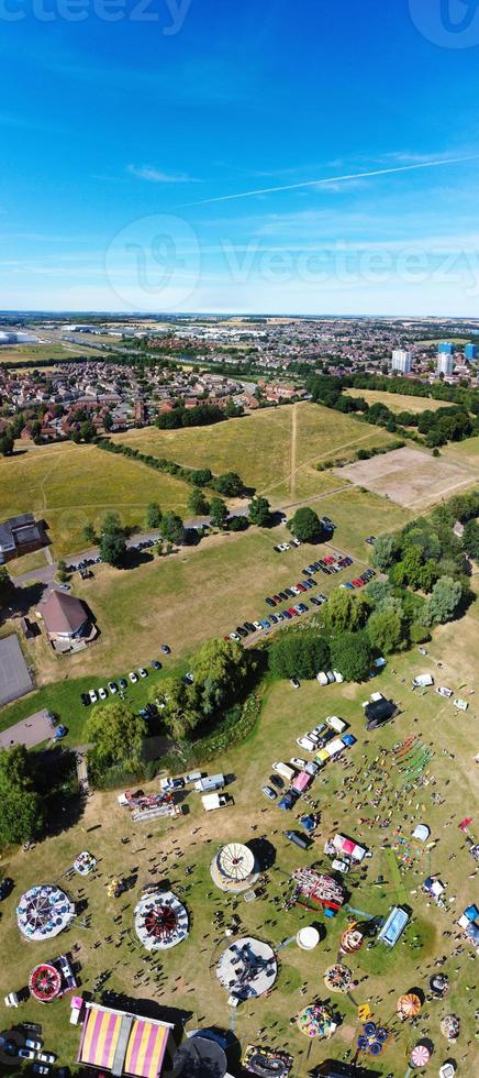 High Angle Footage and Panoramic Aerial Landscape Cityscape View of England Great Britain photo