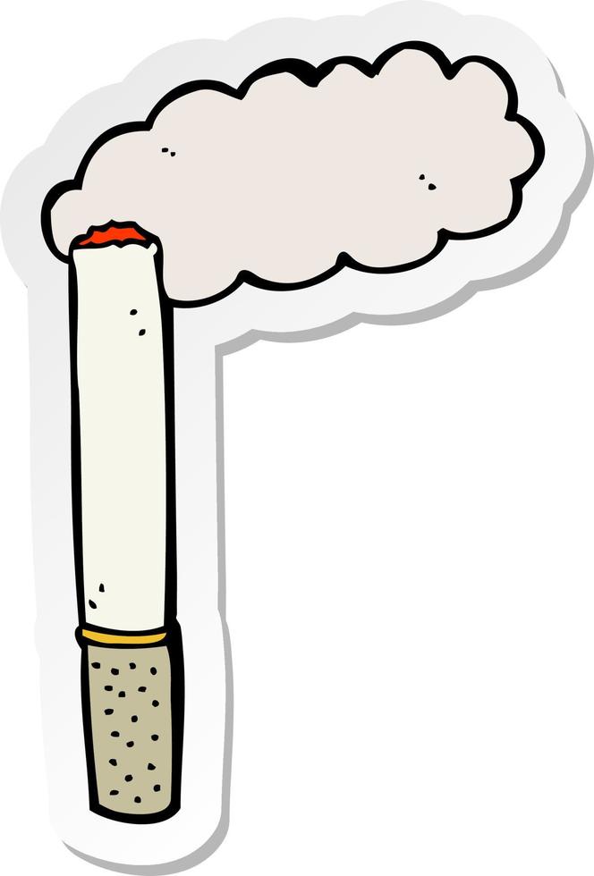 sticker of a cartoon cigarette vector