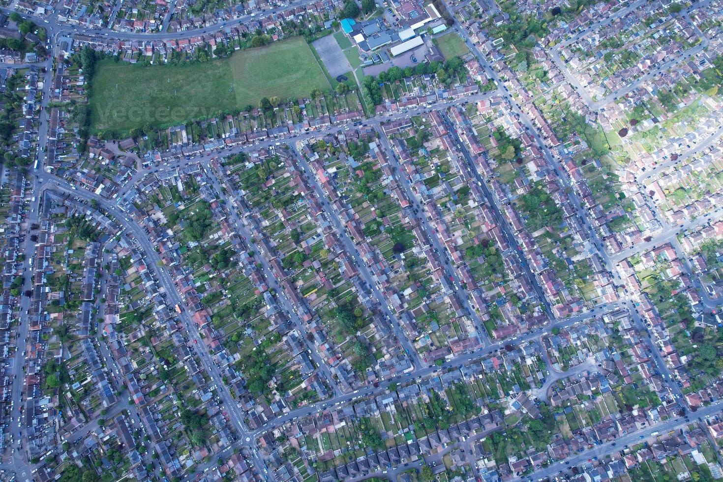 Aerial View of Residential Estate of Luton City of England UK photo