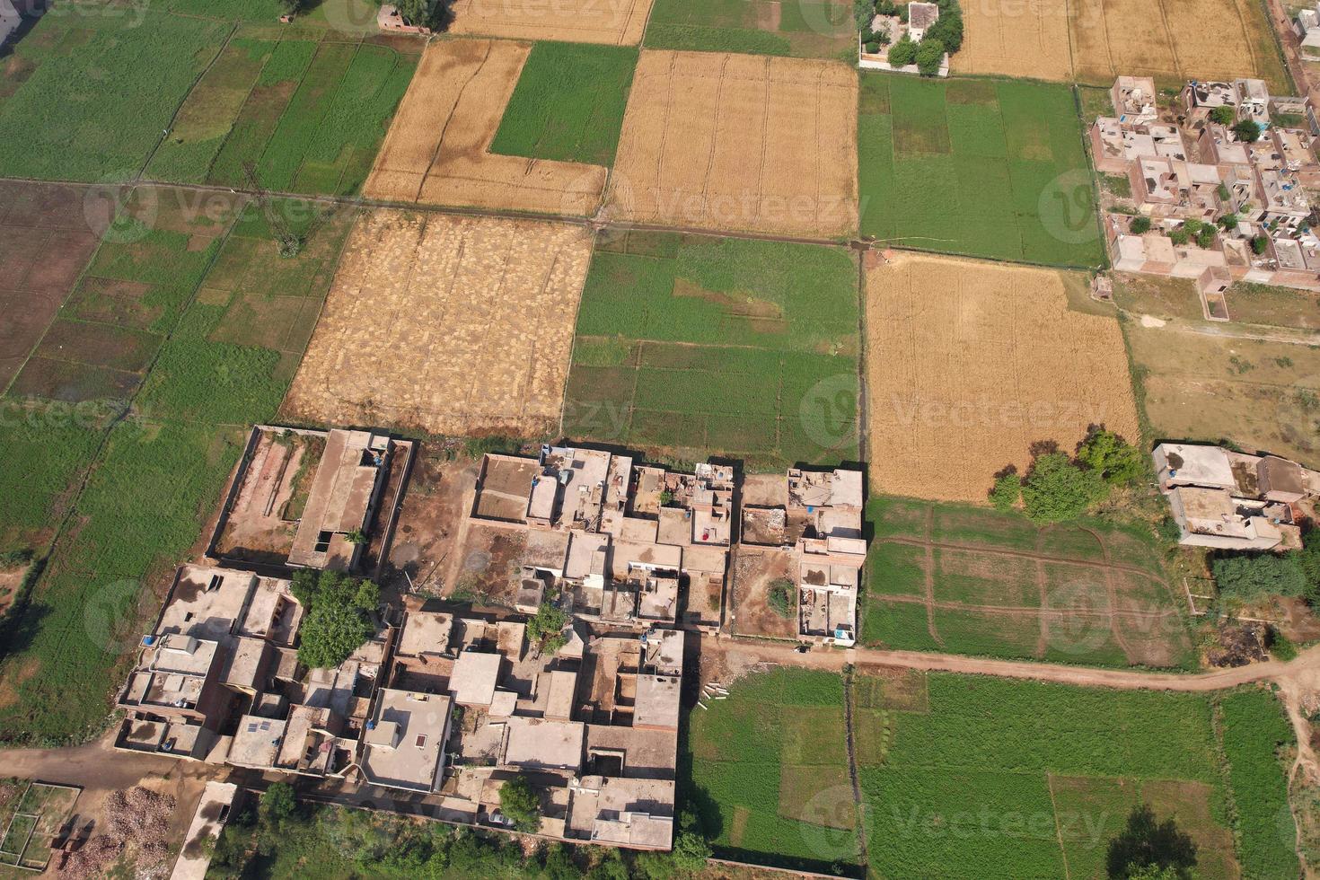 Aerial view of Kala Shah Kaku Village of Punjab Pakistan photo