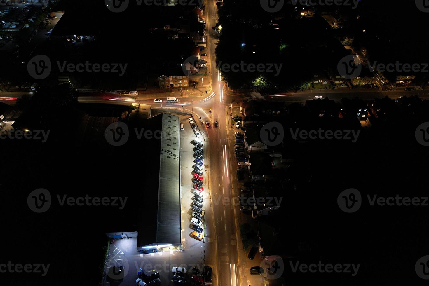 High Angle Aerial view of British Town at Night British Town photo
