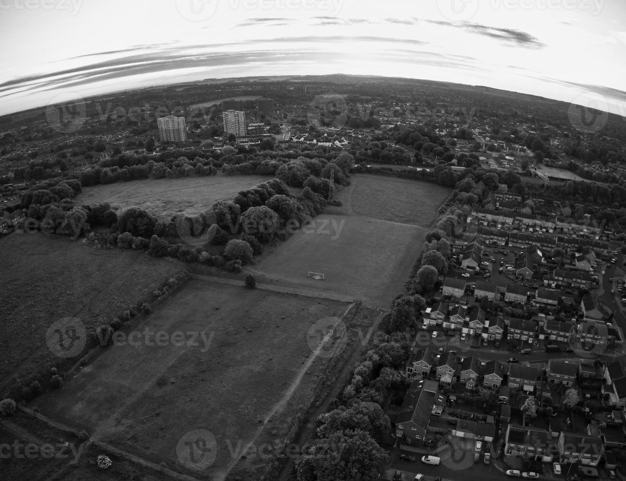 Classic Black and White High Angle Aerial View of England Great Britain's Landscape Cityscape photo