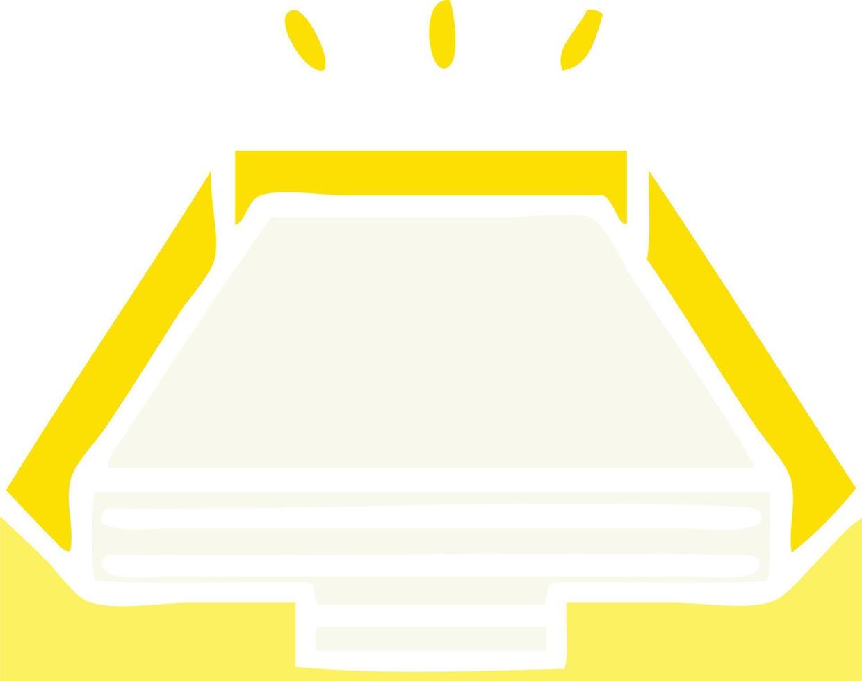 flat color retro cartoon paper stack in tray vector