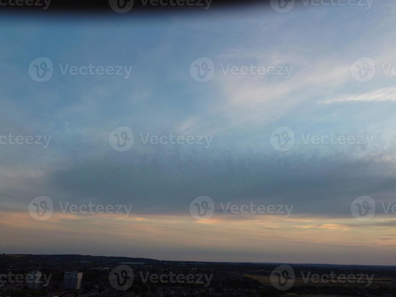 Aerial footage by drone high angle view of London Luton City of England with Buildings photo