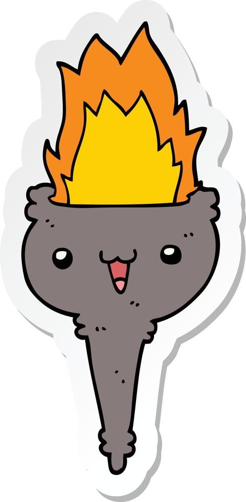 sticker of a cartoon flaming chalice vector