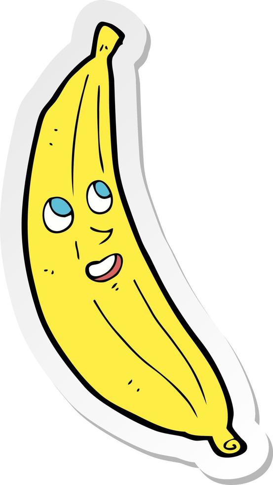 sticker of a cartoon happy banana vector