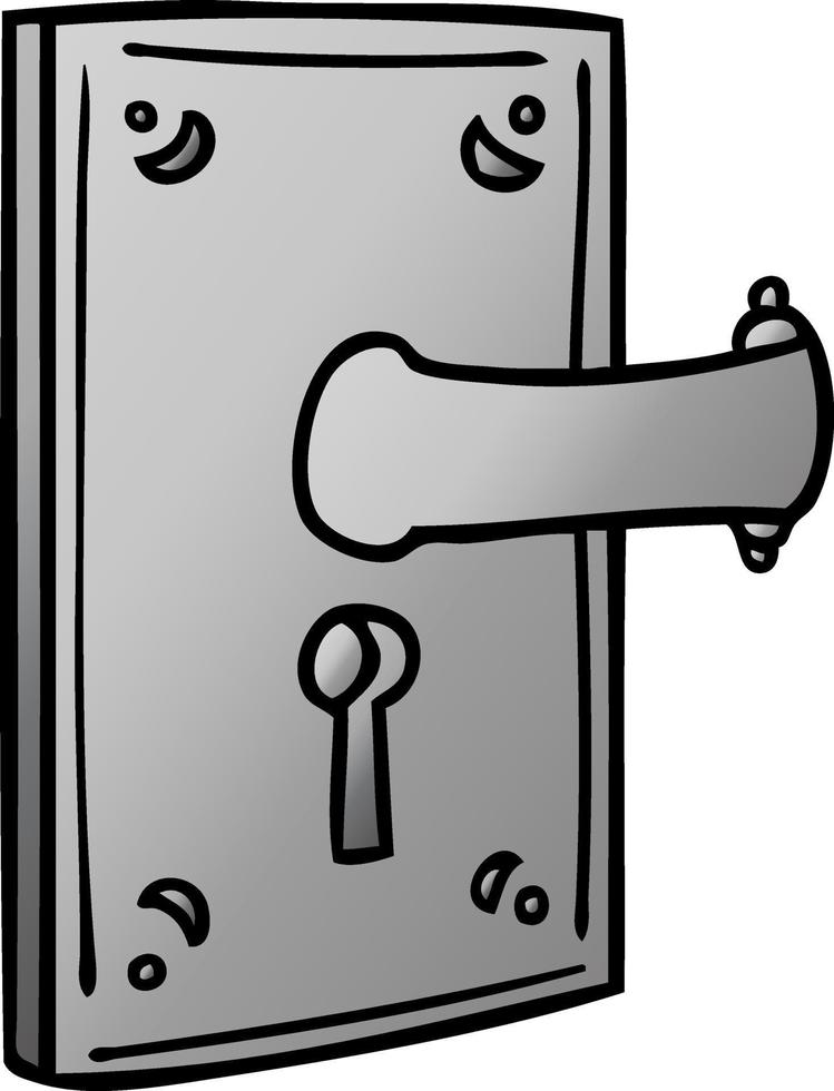 gradient cartoon doodle of a door handle vector
