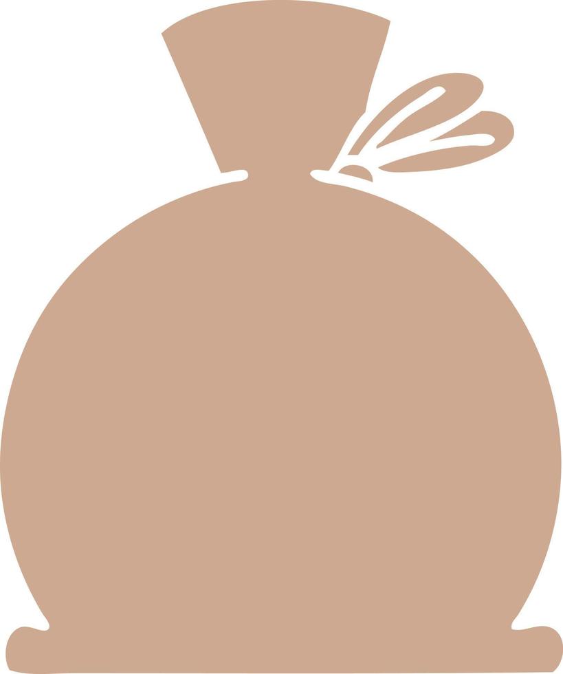 flat color retro cartoon bag vector