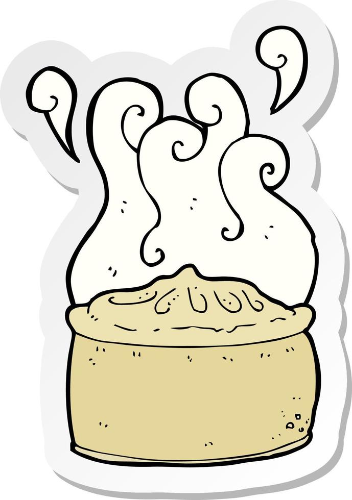 sticker of a cartoon pie vector