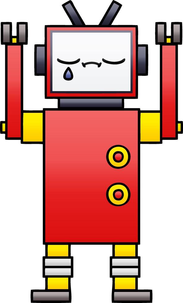 gradient shaded cartoon robot vector