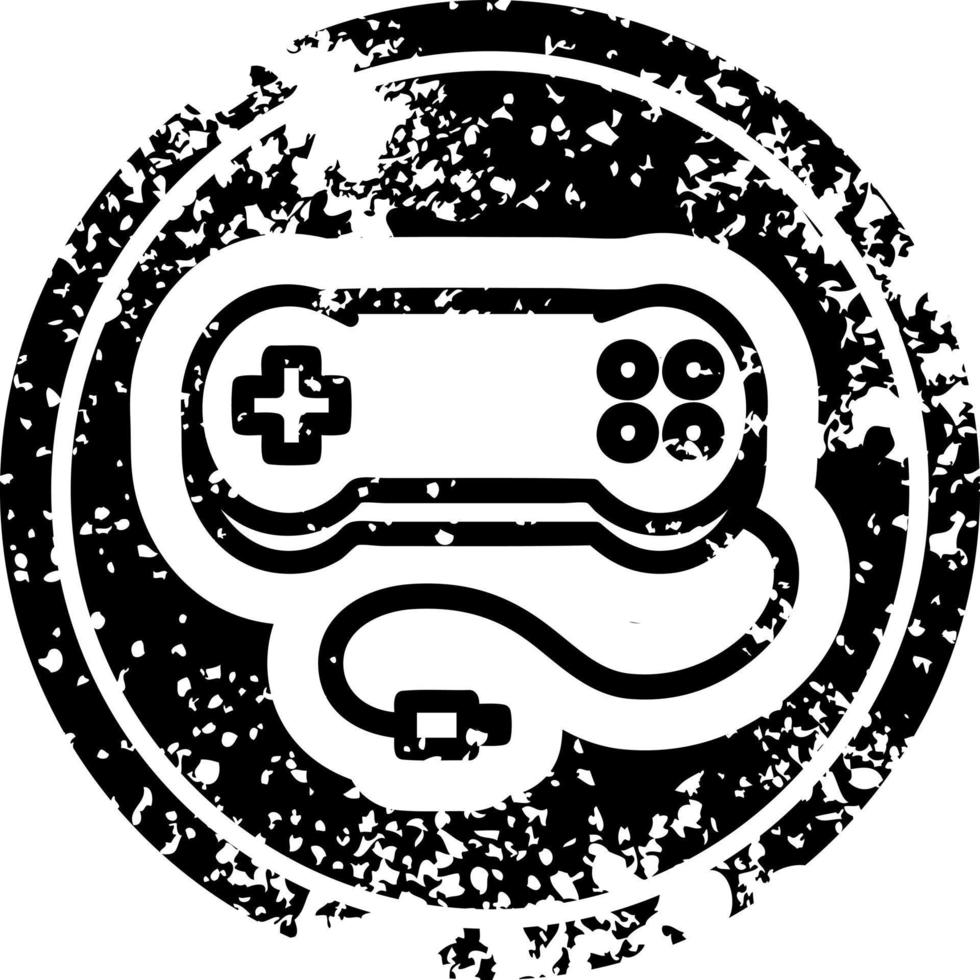 console game controller distressed icon vector
