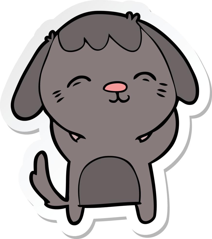 sticker of a happy cartoon dog vector