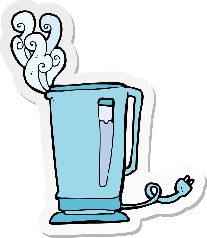 sticker of a cartoon kettle vector