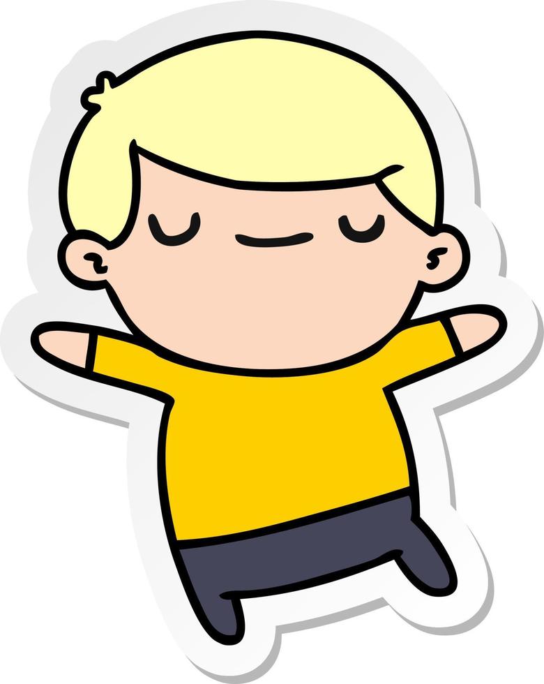 sticker cartoon of a kawaii cute boy vector