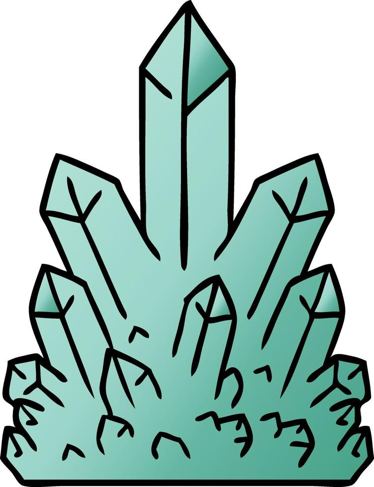 gradient cartoon doodle of crystal gems vector