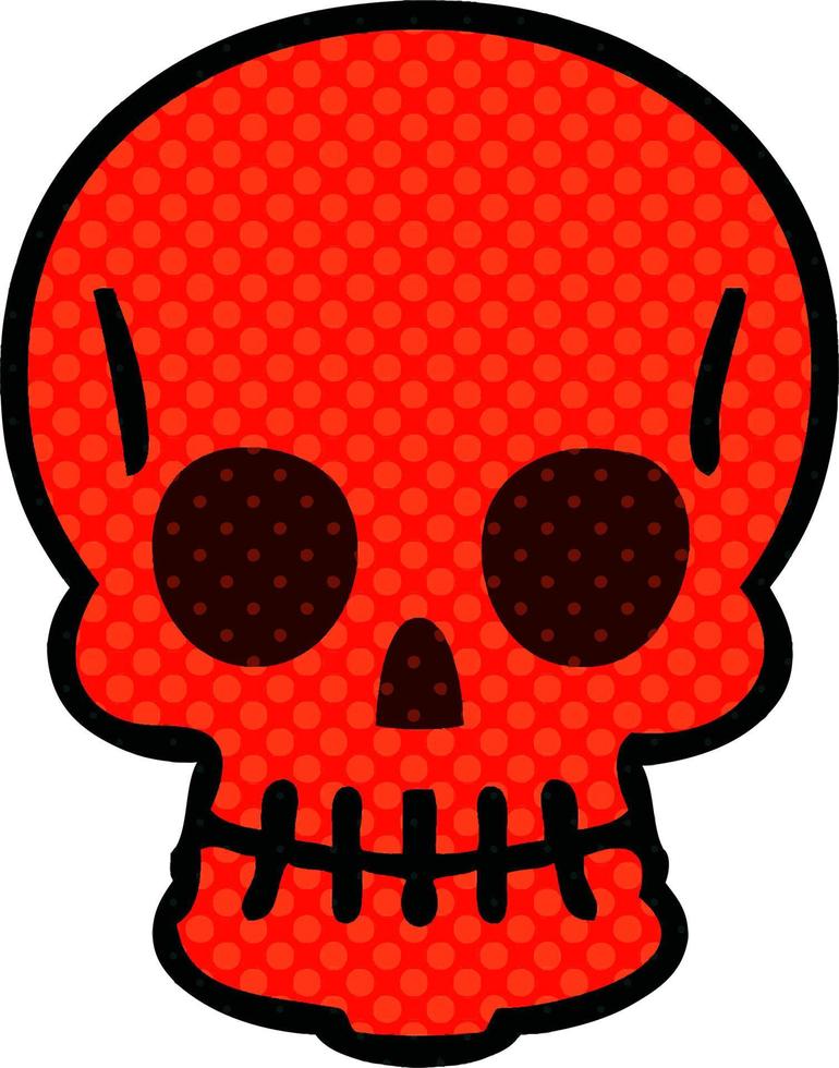 quirky comic book style cartoon skull vector