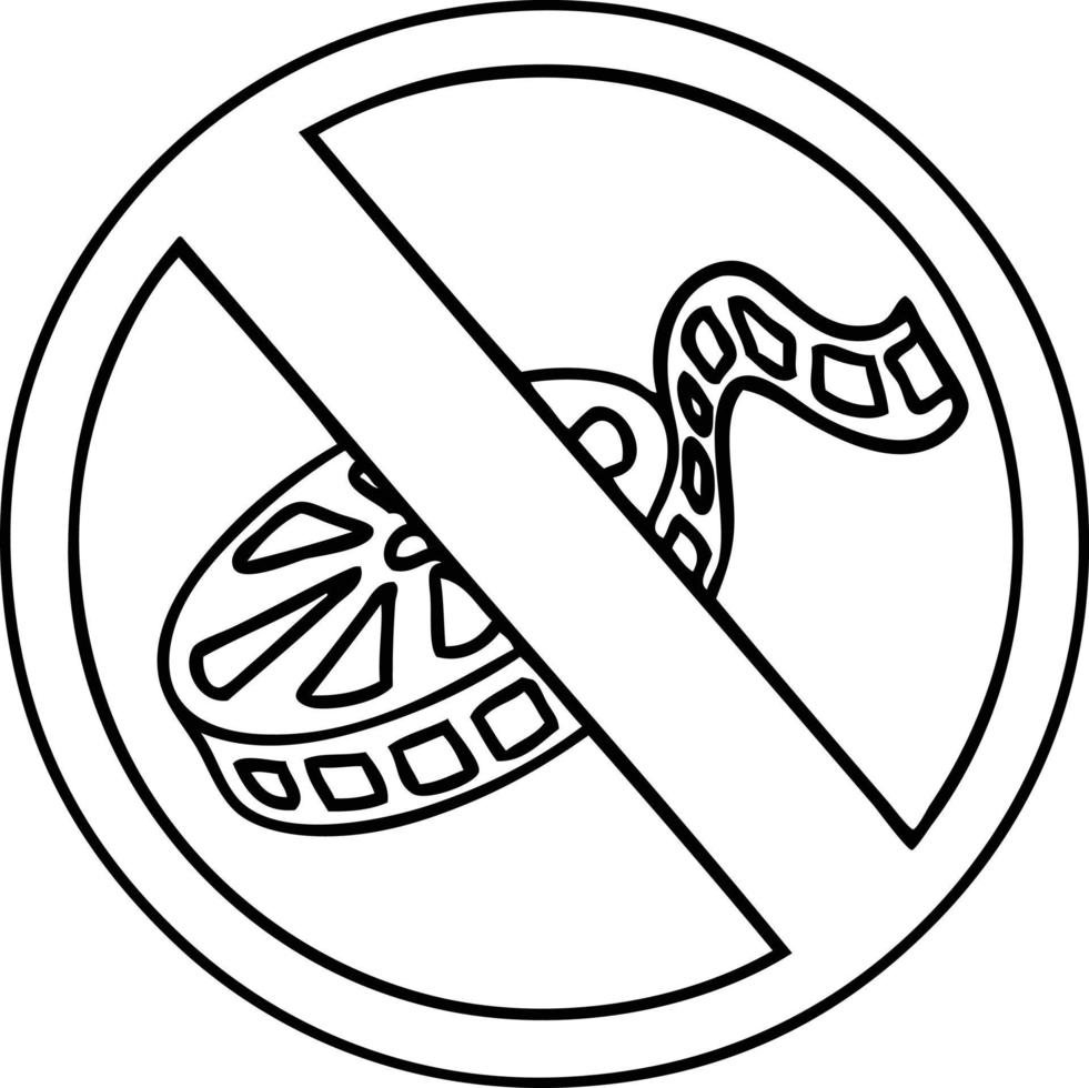 line drawing cartoon no movies allowed sign vector