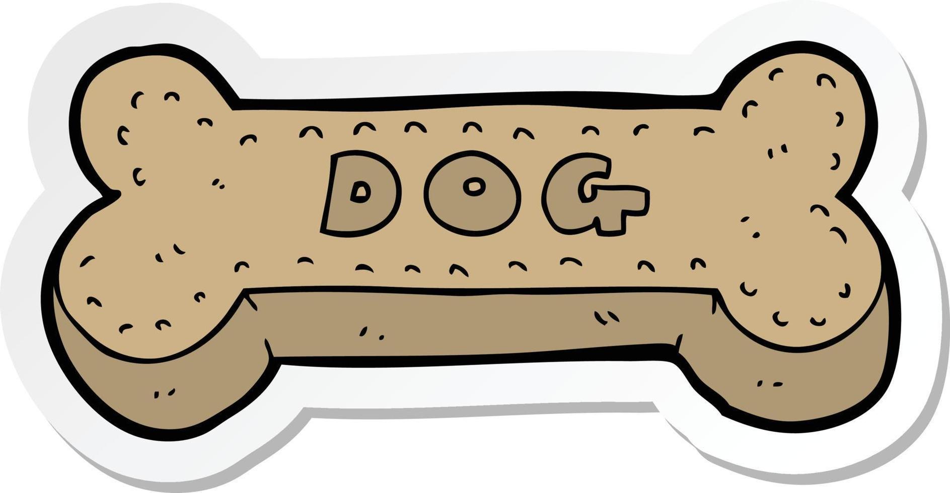 sticker of a cartoon dog biscuit vector