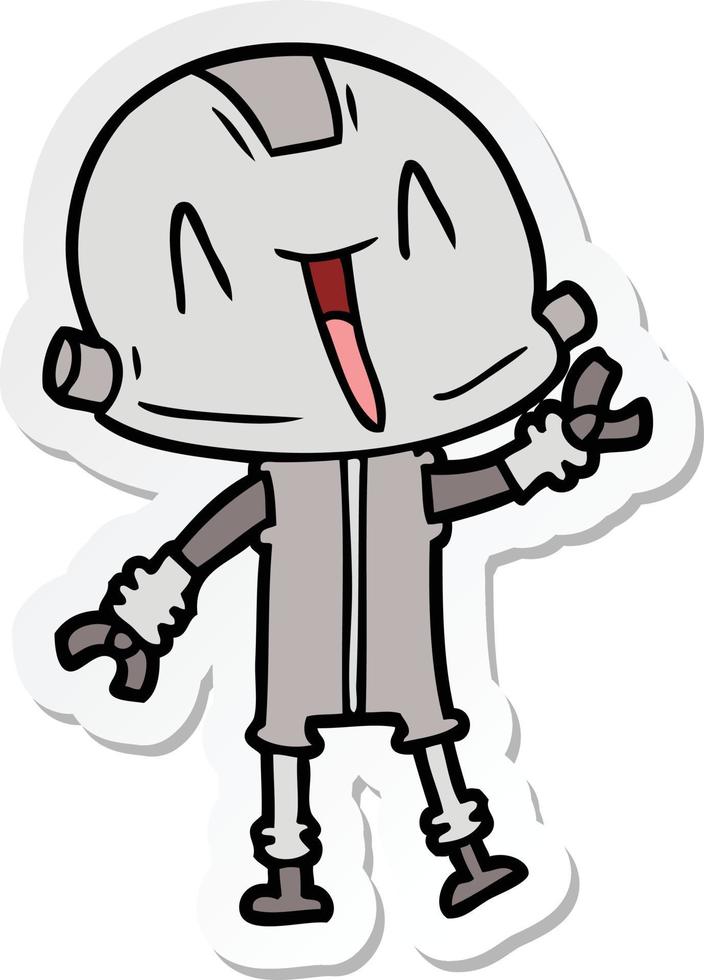 sticker of a cartoon robot vector