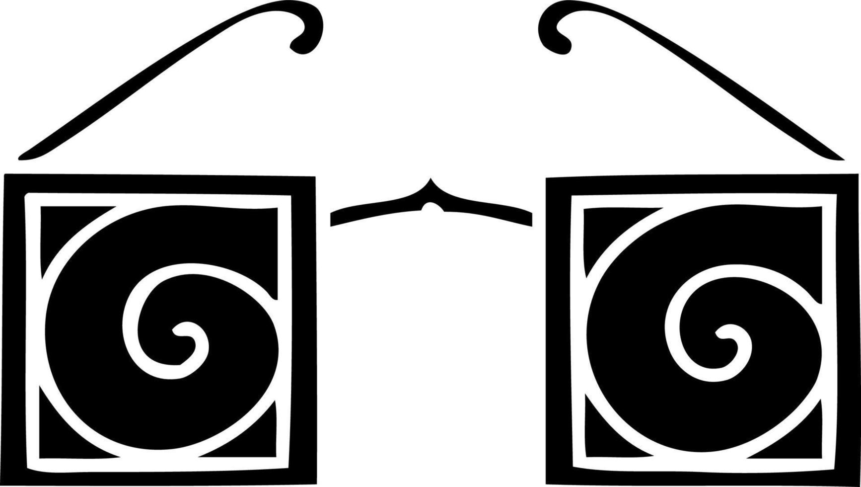 flat symbol hypno glasses vector
