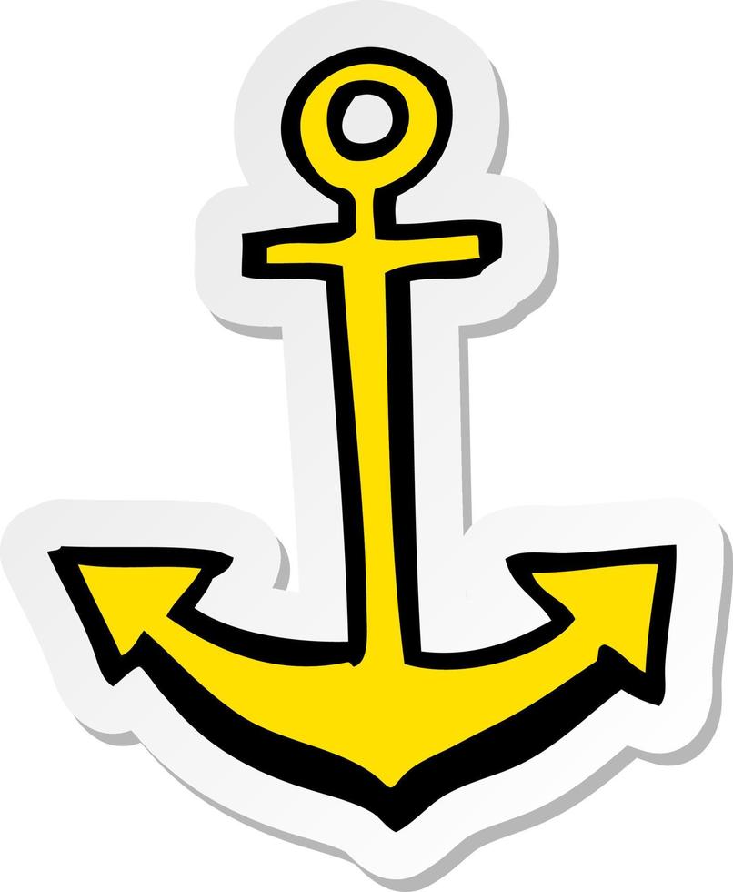 sticker of a cartoon anchor symbol vector