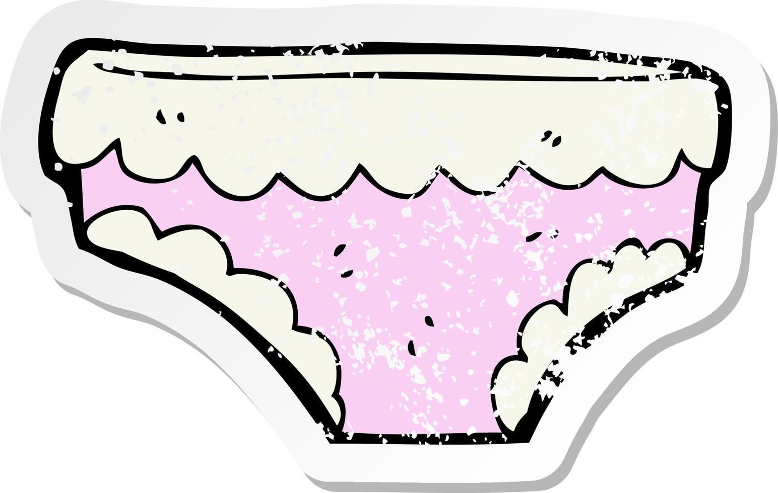 retro distressed sticker of a cartoon underpants vector