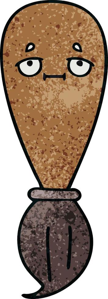 retro grunge texture cartoon paint brush vector