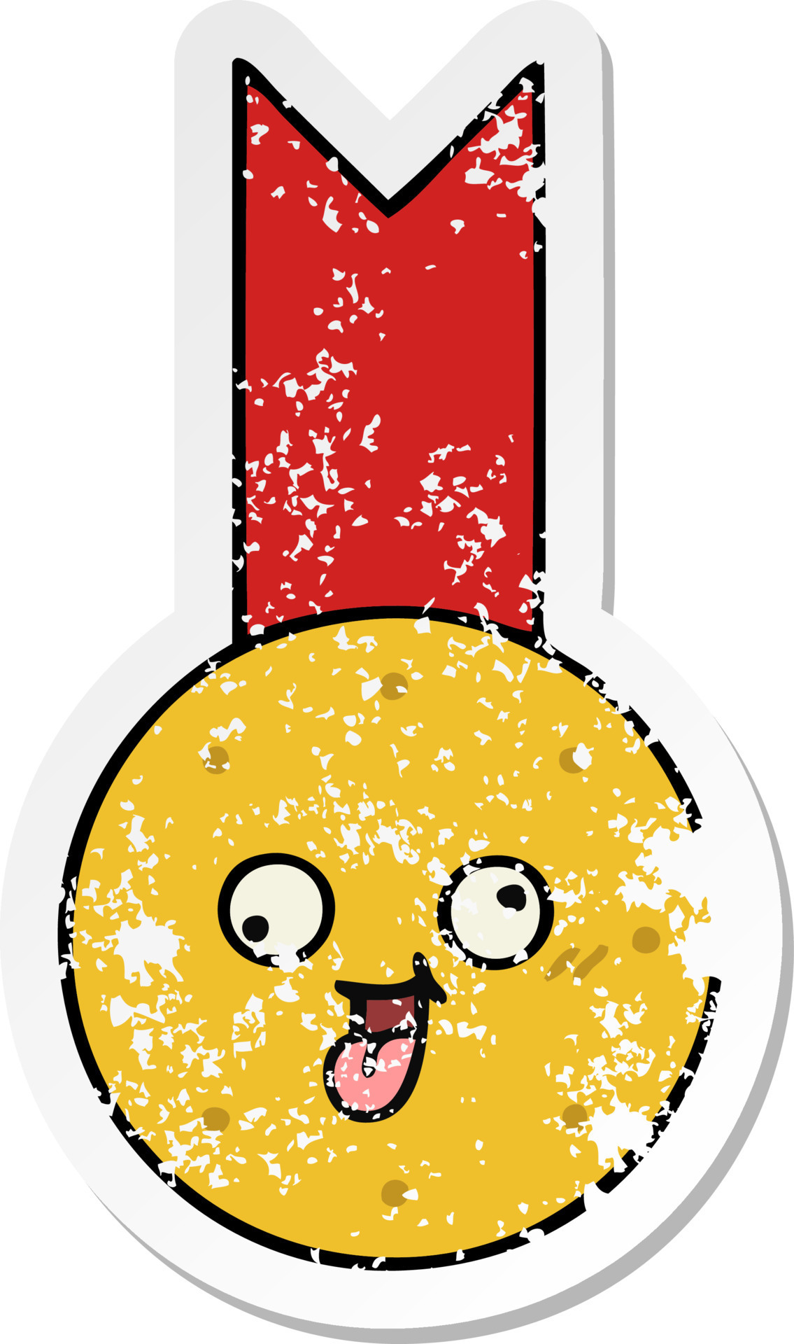 distressed sticker of a cute cartoon gold medal 10276341 Vector Art at Vecteezy distressed sticker of a cute cartoon gold medal 10276341 Vector Art at Vecteezy