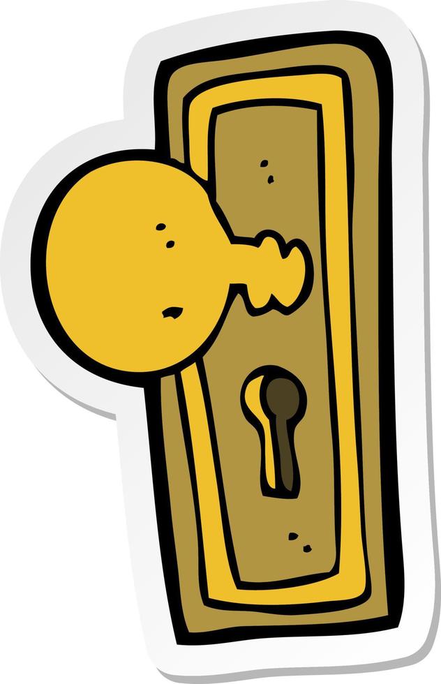 sticker of a cartoon door knob vector