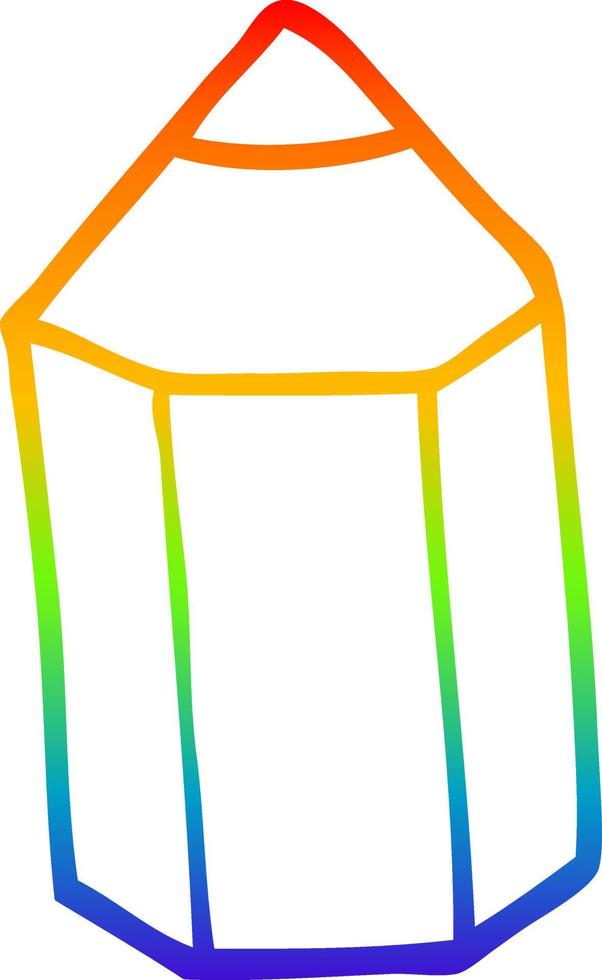 rainbow gradient line drawing cartoon colored pencil vector