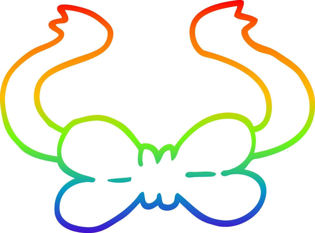 rainbow gradient line drawing cartoon bow tie vector