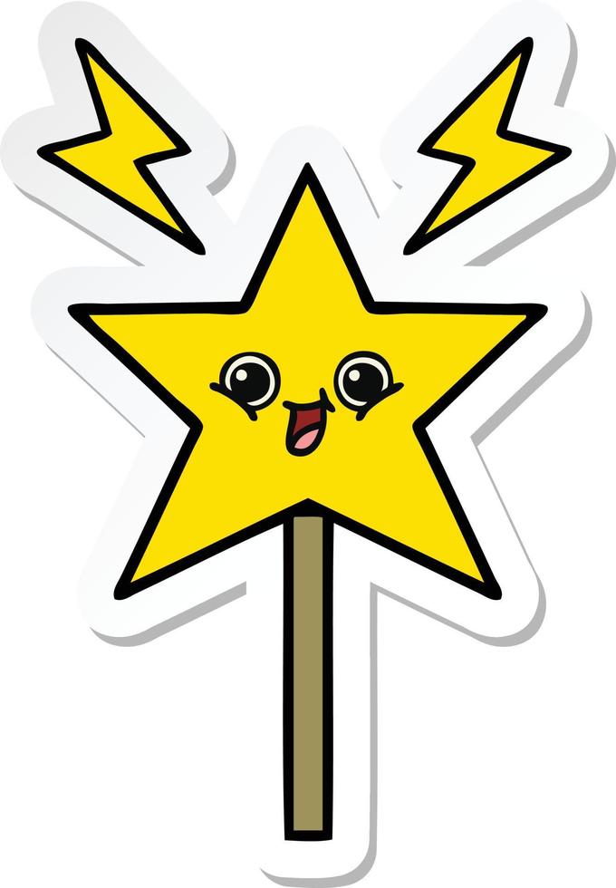 sticker of a cute cartoon magic wand vector