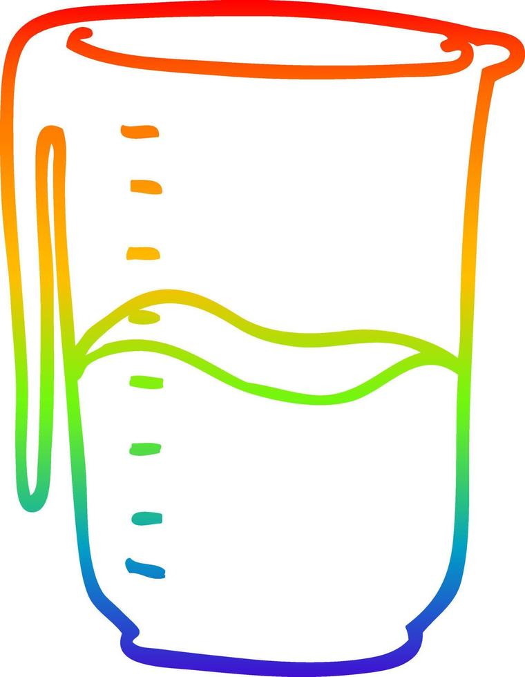 jarra de dibujos animados de dibujo de línea de gradiente de arco iris vector