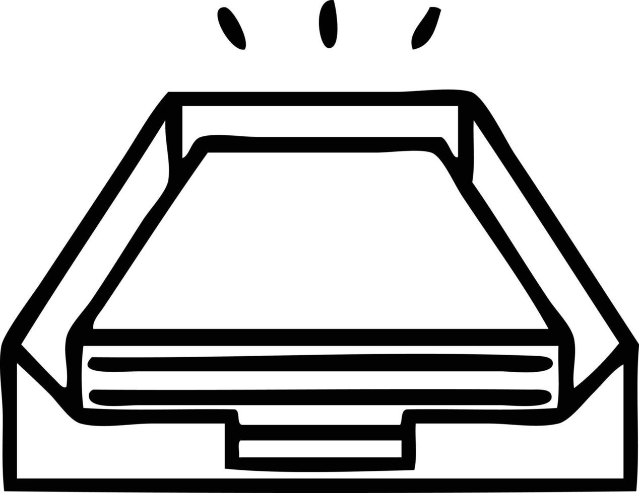 line drawing cartoon in box vector