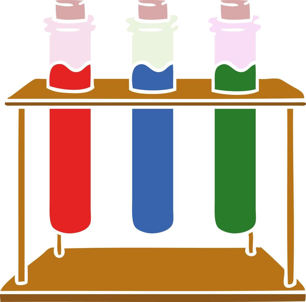 cartoon doodle of a science test tube vector