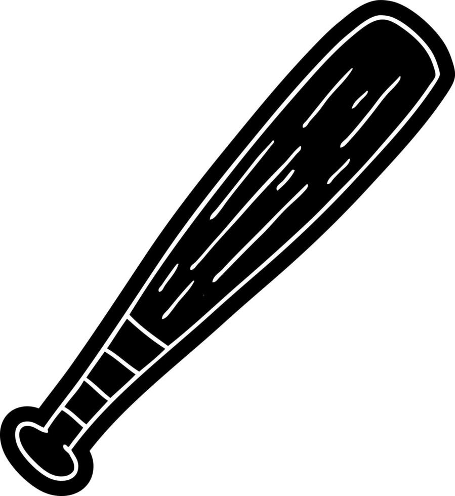 cartoon icon drawing of a baseball bat vector