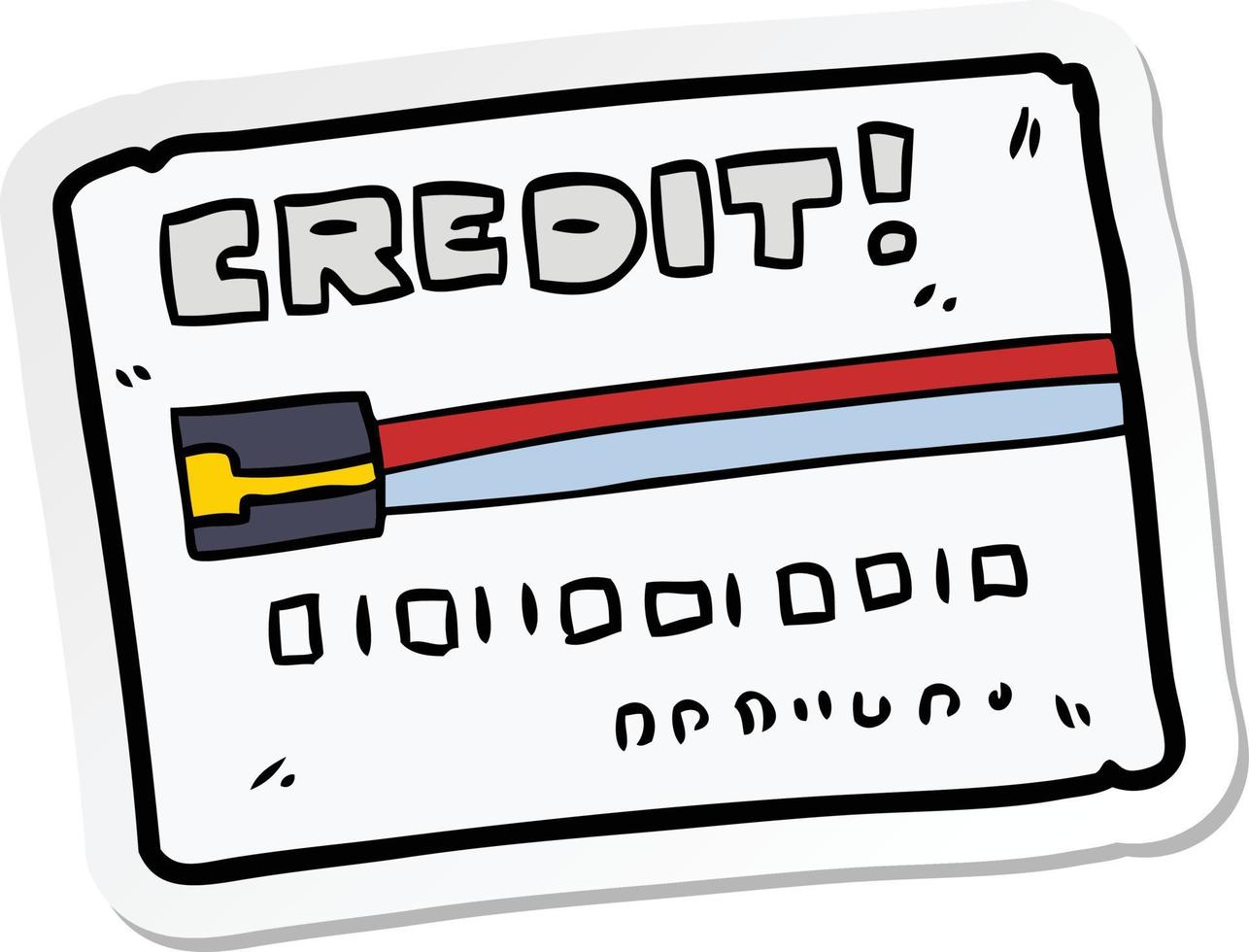 sticker of a cartoon credit card vector