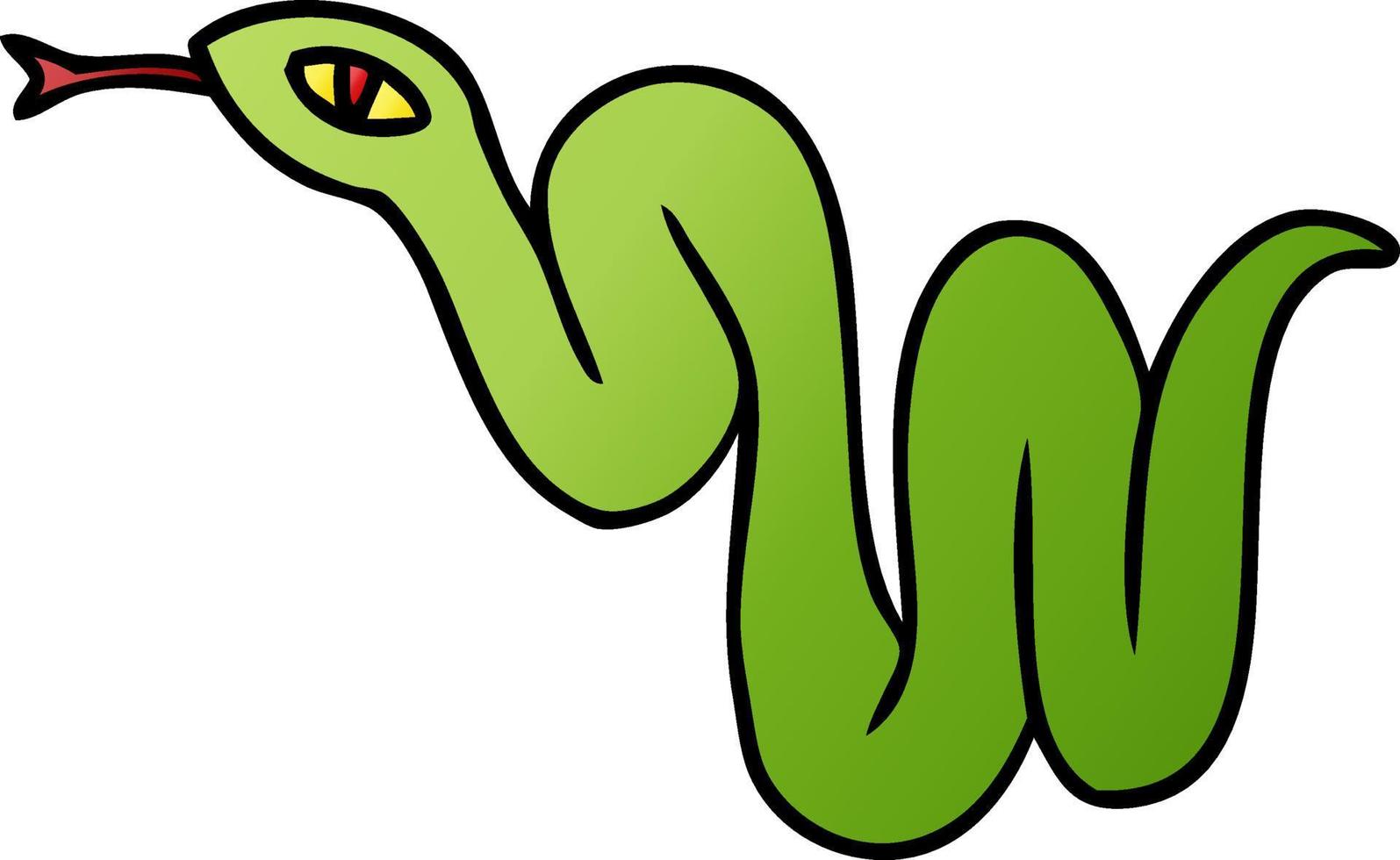 gradient cartoon doodle of a garden snake vector