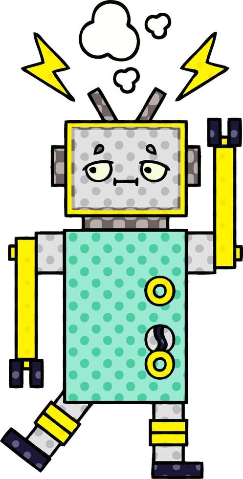 robot de dibujos animados de estilo cómic vector