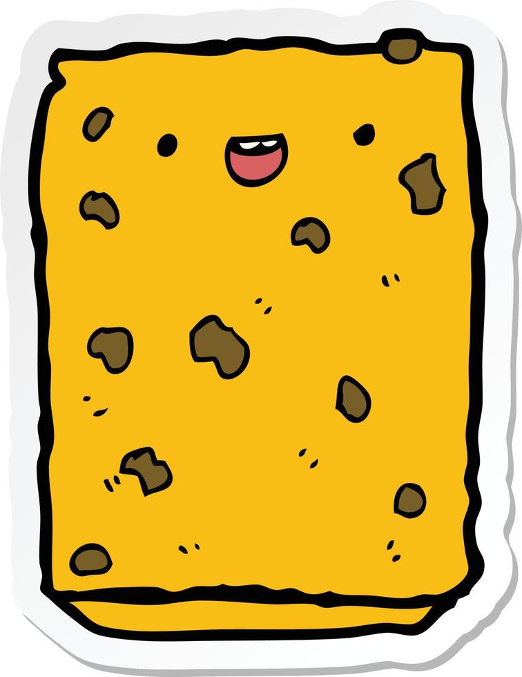 sticker of a cartoon biscuit vector